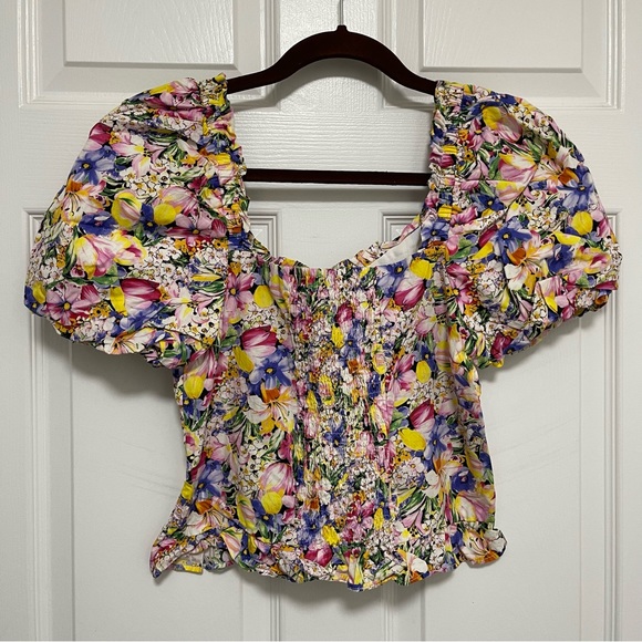 ZARA Floral Print Crop Top - Picture 4 of 5